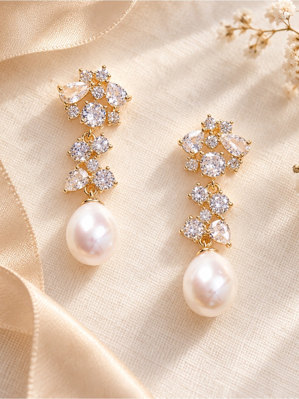 Dareth Colburn Gold Silvia Pearl Earrings